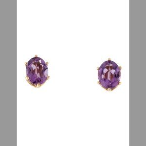 14k Gold More than a carat and a half each of Amethyst earrings